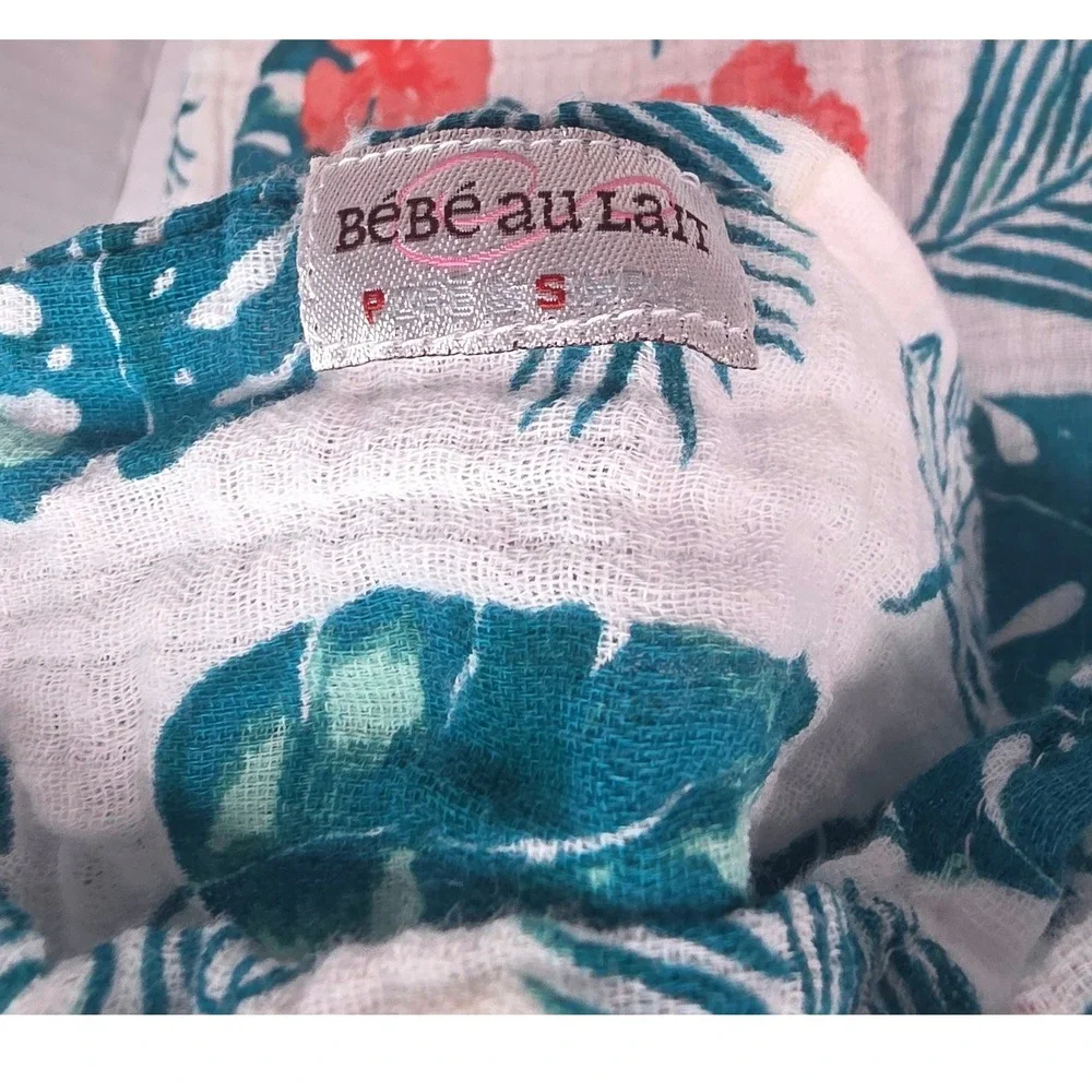 Bebe au Lait Muslin Swaddle Blankets Set of 2 Tropical Hibiscus Monstera Cotton